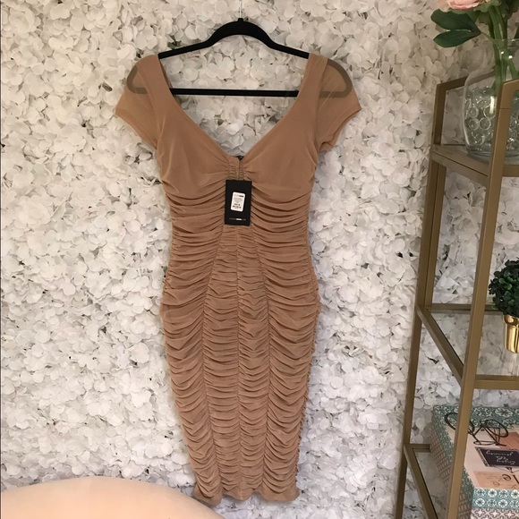 Fashion Nova Dresses & Skirts - NWT! Textured Slimming Nude Dress